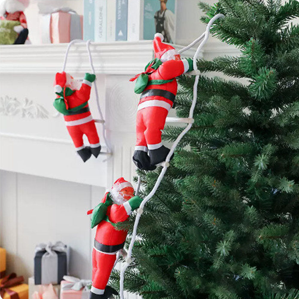 AYA MARKT Papá Noel Escalador, Santa Claus Colgante de Navidad de Papá Noel, Muñeco Colgante, Escalera, Cuerda, Escalada, Árbol de Navidad, Decoración Colgante para árbol de Navidad, Decoración Navidad Interior y Exterior, Adorno Colgante de Ventana