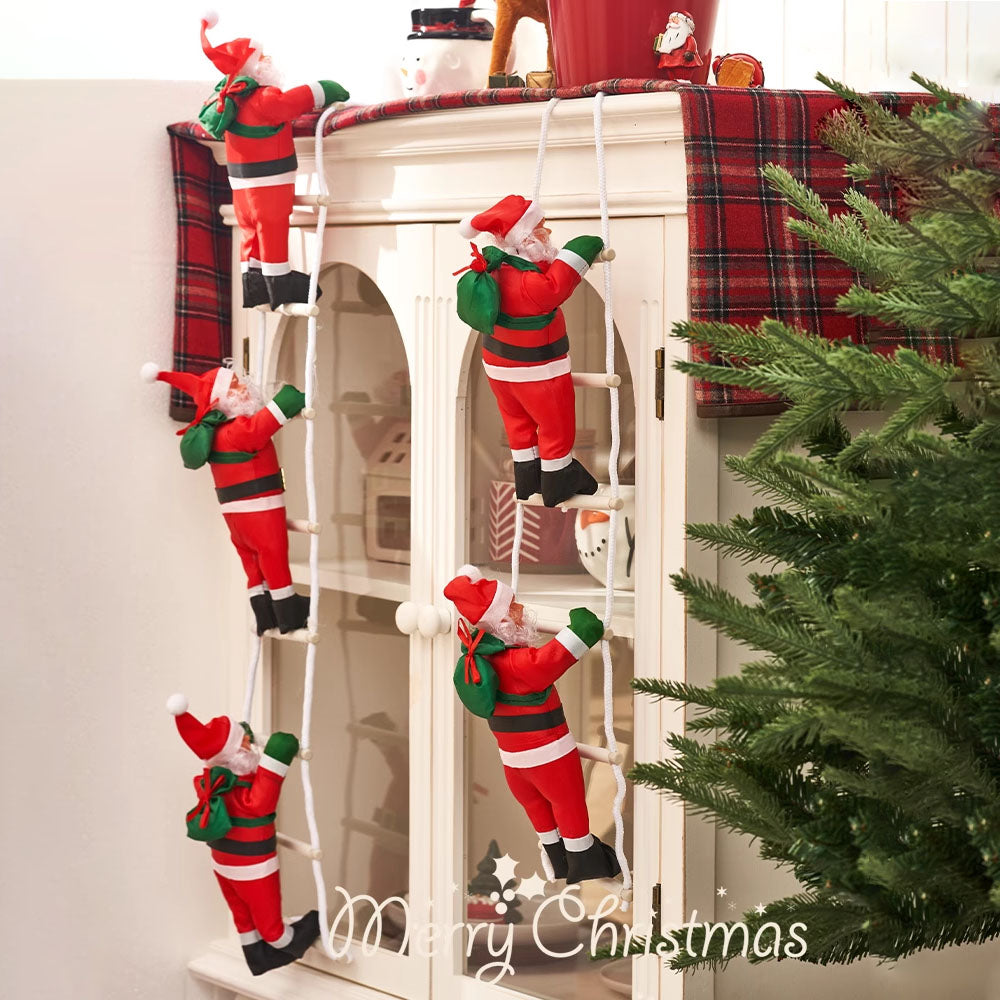 AYA MARKT Papá Noel Escalador, Santa Claus Colgante de Navidad de Papá Noel, Muñeco Colgante, Escalera, Cuerda, Escalada, Árbol de Navidad, Decoración Colgante para árbol de Navidad, Decoración Navidad Interior y Exterior, Adorno Colgante de Ventana