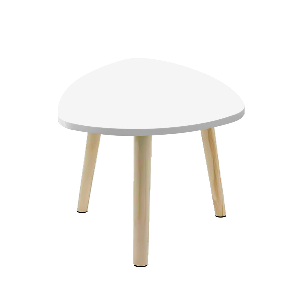 Mesa Auxiliar de Madera Pequeña,Mesa de Centro Triangular, Mesa Minimalista Moderna, Mesita de Café con Patas de Madera de Pino, Estilo Escandinavo, Montaje Fácil, 38.5 x 40cm
