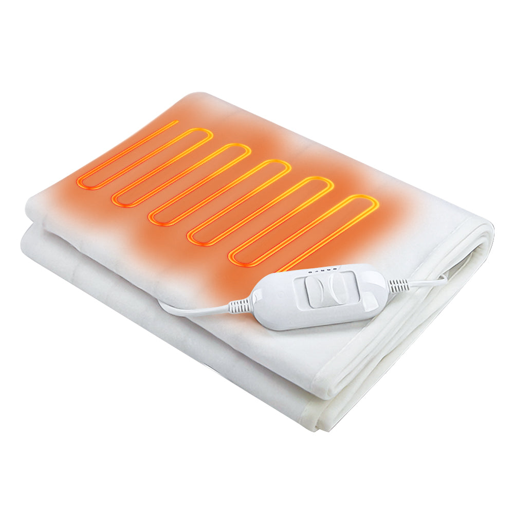 AYA MARKT Calientacama Eléctrica, 150 x 80 cm, desconexión automática, protección contra sobrecalentamiento, 3 ajustes de temperatura, Calefacción bajo la cama, lavable adecuado para todos los colchones estándar