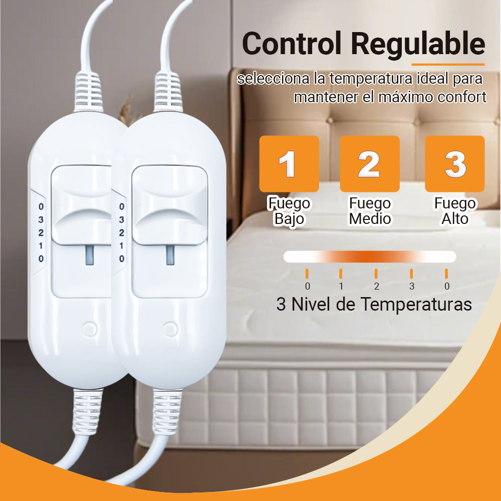 AYA MARKT Calientacama Eléctrica, 150 x 80 cm, desconexión automática, protección contra sobrecalentamiento, 3 ajustes de temperatura, Calefacción bajo la cama, lavable adecuado para todos los colchones estándar