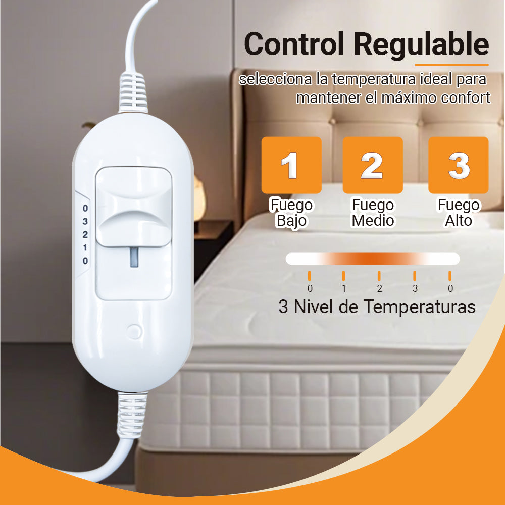 AYA MARKT Calientacama Eléctrica, 150 x 80 cm, desconexión automática, protección contra sobrecalentamiento, 3 ajustes de temperatura, Calefacción bajo la cama, lavable adecuado para todos los colchones estándar