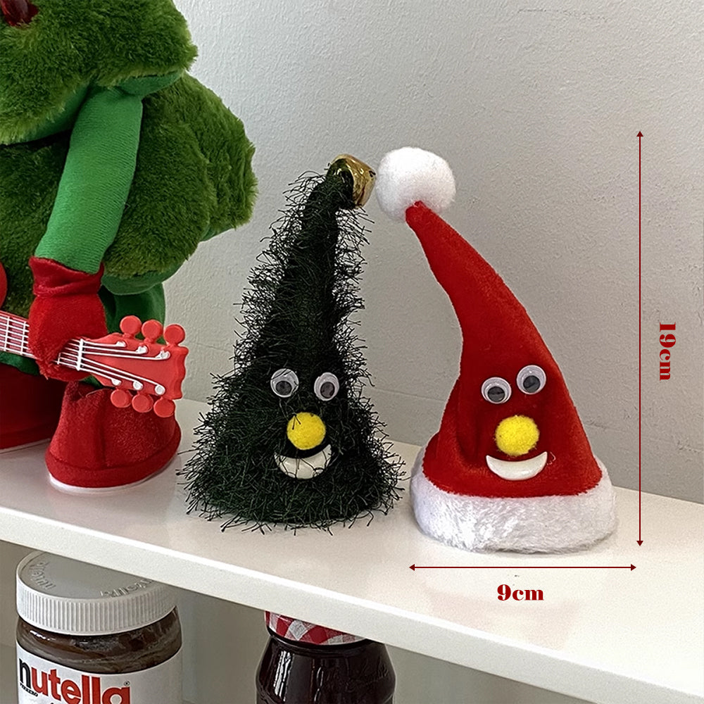 AYA MARKT Gorro de Navidad Bailarín, Gorro de Papá Noel Bailando con Música, Árbol de Navidad con Movimiento Divertido, Gorra Musical de Navidad Roja y Blanca, Gorro de Decoración de Navidad,para Regalos, Adorno de Casa,