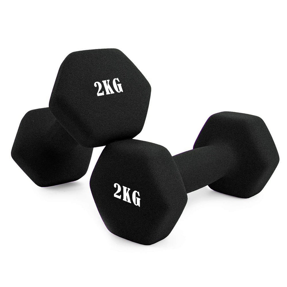 AYA MARKT Par de Pesas, Mancuernas Antideslizantes de Hierro con Neopreno 0.5-6 kg, Suaves al Tacto, Diseño Ergonómico y Anti-Rodadura,Pesas Negras para Hombres y Mujeres, Pesas para Fitness y Gimnasio en Casa