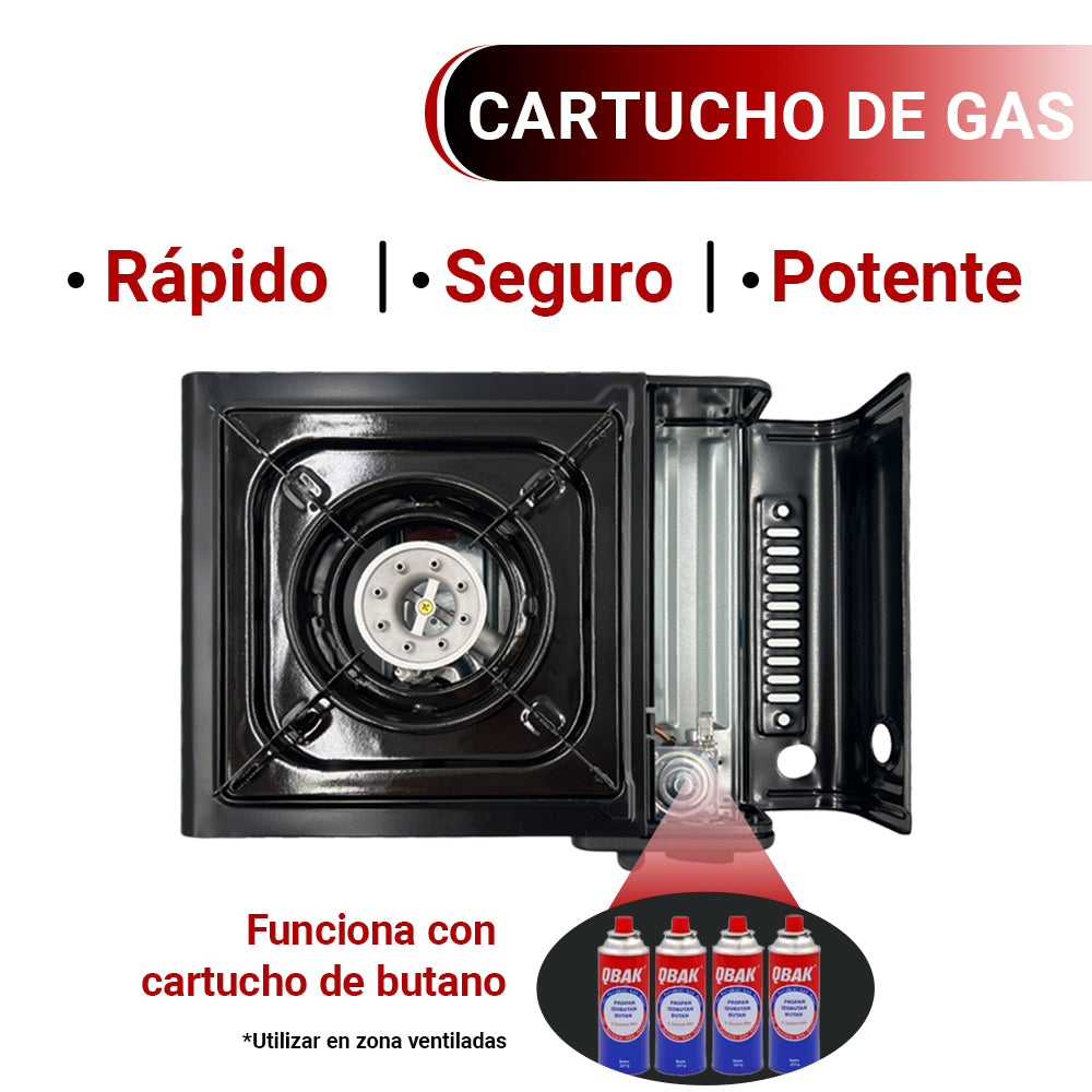 AYA MARKT Estufa de Gas Portátil, Hornillo De Butano Individual Potencia, Cocina Portátil, 2,2 kW Potencia, Ligero y Fácil de usar, con Maletín De Almacenaje
