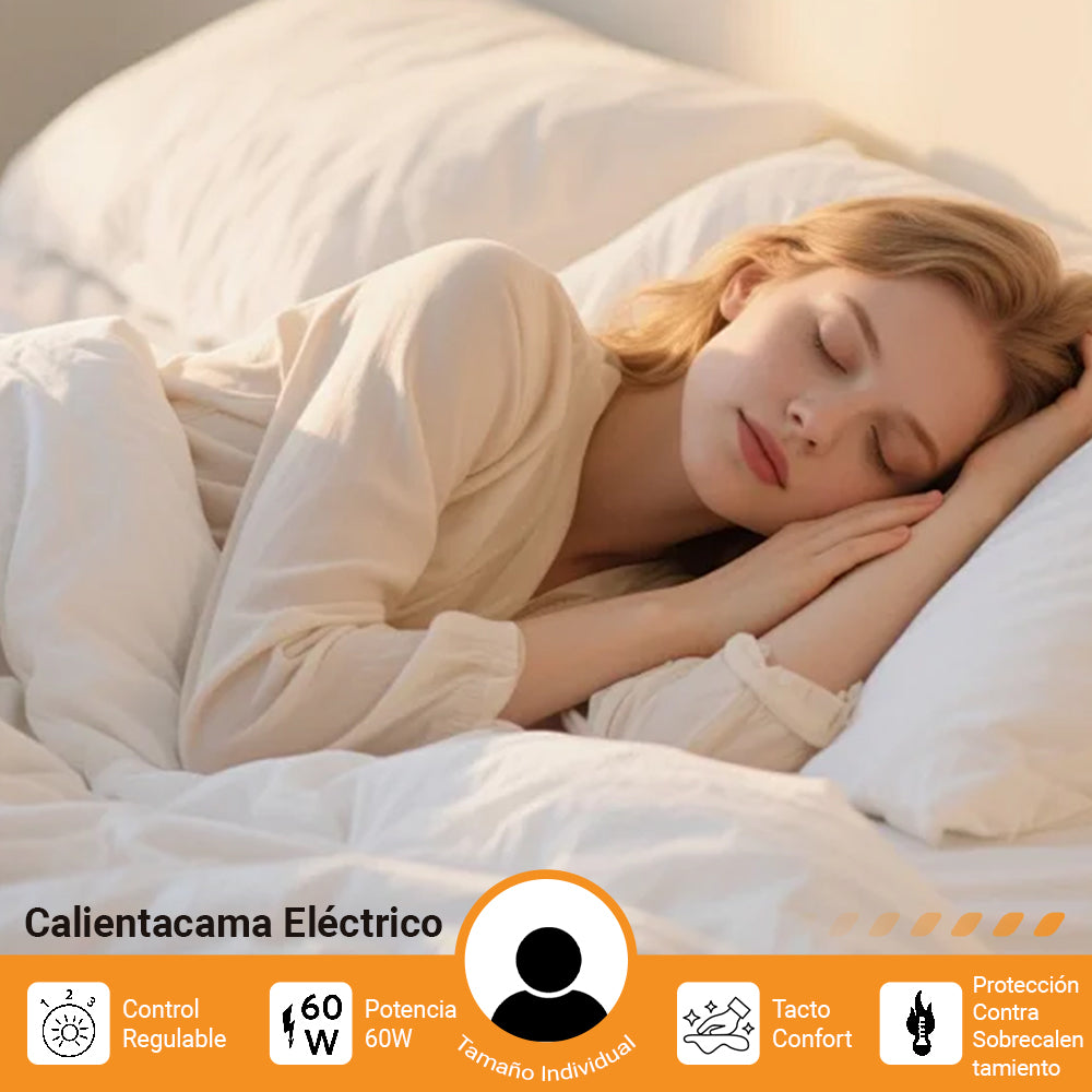 AYA MARKT Calientacama Eléctrica, 150 x 80 cm, desconexión automática, protección contra sobrecalentamiento, 3 ajustes de temperatura, Calefacción bajo la cama, lavable adecuado para todos los colchones estándar
