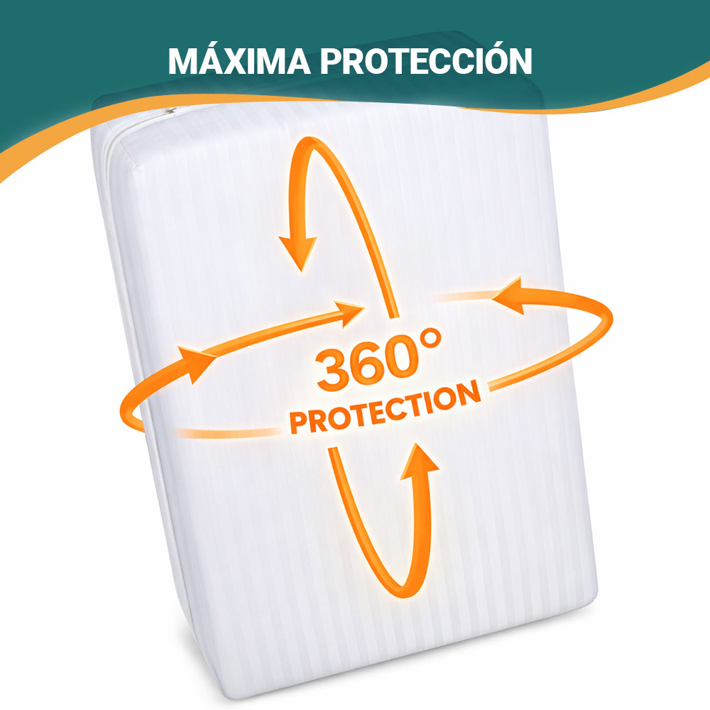 AYA MARKT Funda de Colchón de Raya,Protector de Colchón Transpirable, Funda de Cremallera Completa, Protector de Colchón Completo,Incluye Bolsa de Almacenaje