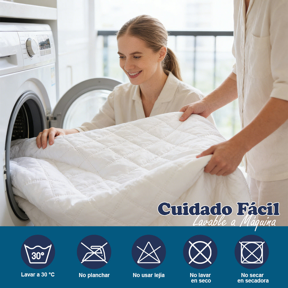 AYA MARKT Protector de colchón Acolchado Impermeable, Protector de Colchón Transpirable, Funda de Colchón Blanco, Elástico en todo el Contorno, Microfibra, Incluye Bolsa de Almacenaje