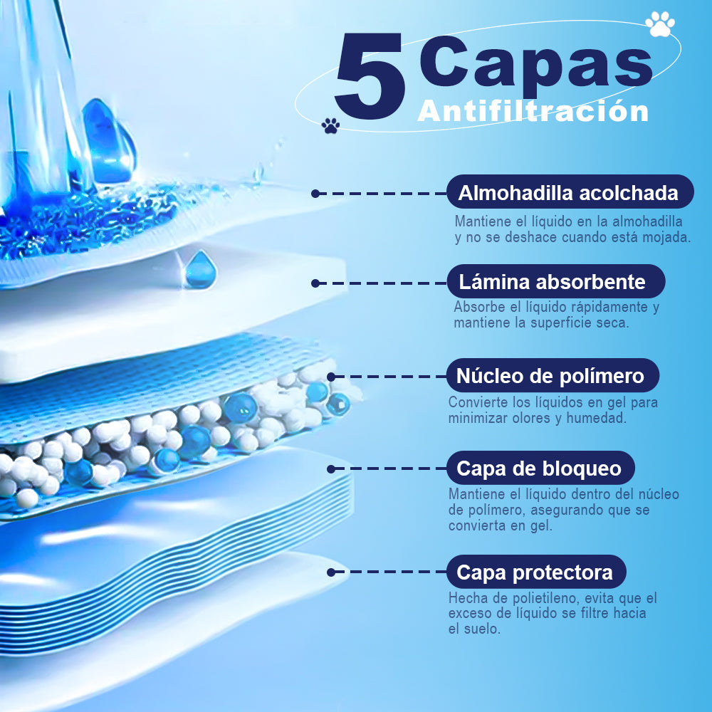 AYA MARKT Pack de 50 Empapadores de Perros y Gatos, Almohadillas de Entrenamiento y Adiestramiento de Perros y Cachorros, Alfombrillas Desechables para Mascotas,Diseño de 5 Capas a Prueba de Fugas con Superficie de Secado rápido