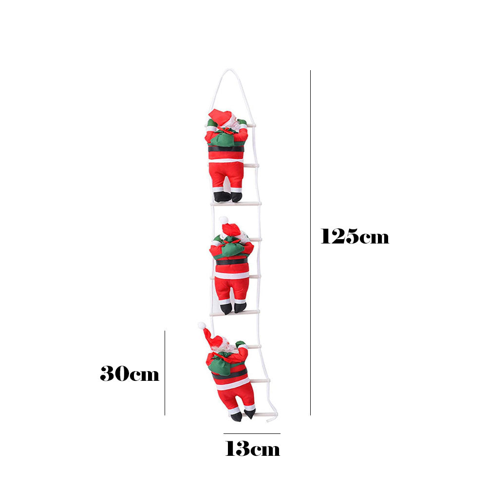 AYA MARKT Papá Noel Escalador, Santa Claus Colgante de Navidad de Papá Noel, Muñeco Colgante, Escalera, Cuerda, Escalada, Árbol de Navidad, Decoración Colgante para árbol de Navidad, Decoración Navidad Interior y Exterior, Adorno Colgante de Ventana