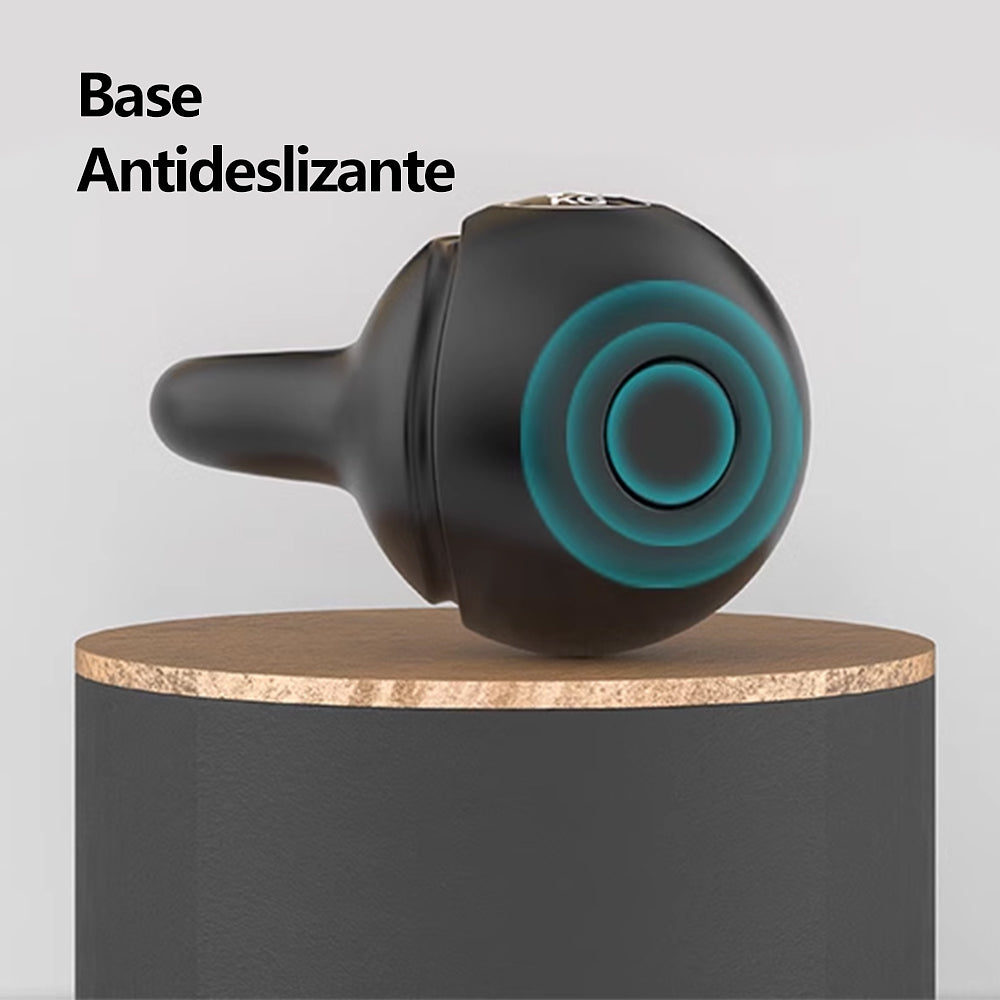 Pesa Rusa Redonda para Entrenamiento Fisicoculturismo en Casa Gimnasio Deporte Interior Exterior, Mango Estructurado, 4-14 Kg, Negro