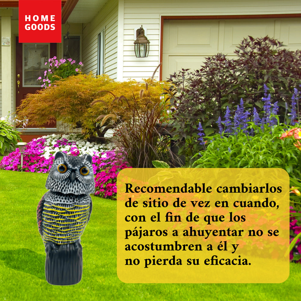 AYA MARKT Búho Espantapájaros, Búho Ahuyentador Eólico, Búho Espanta Palomas Realista, Gira la Cabeza 360º,No Necesita Pilas,para Jardín,Campo,Balcón