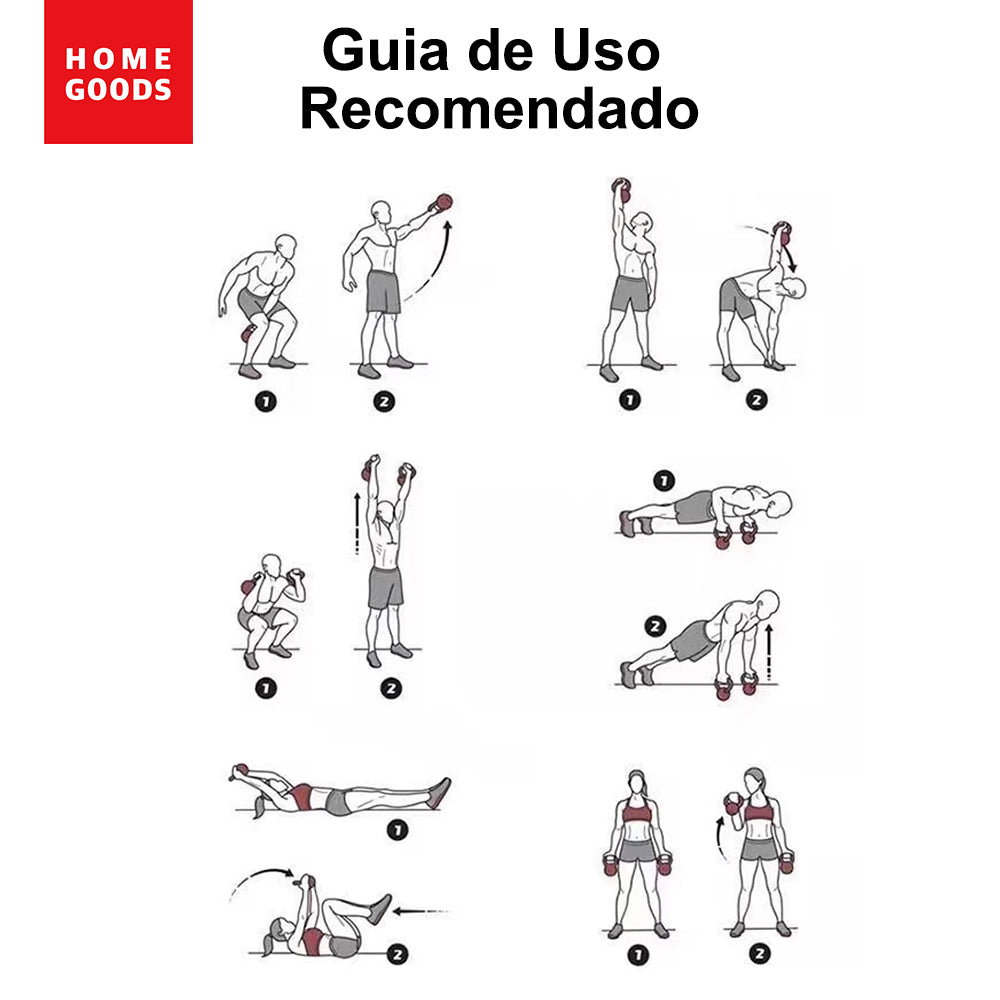 Pesa Rusa Redonda para Entrenamiento Fisicoculturismo en Casa Gimnasio Deporte Interior Exterior, Mango Estructurado, 4-14 Kg, Negro