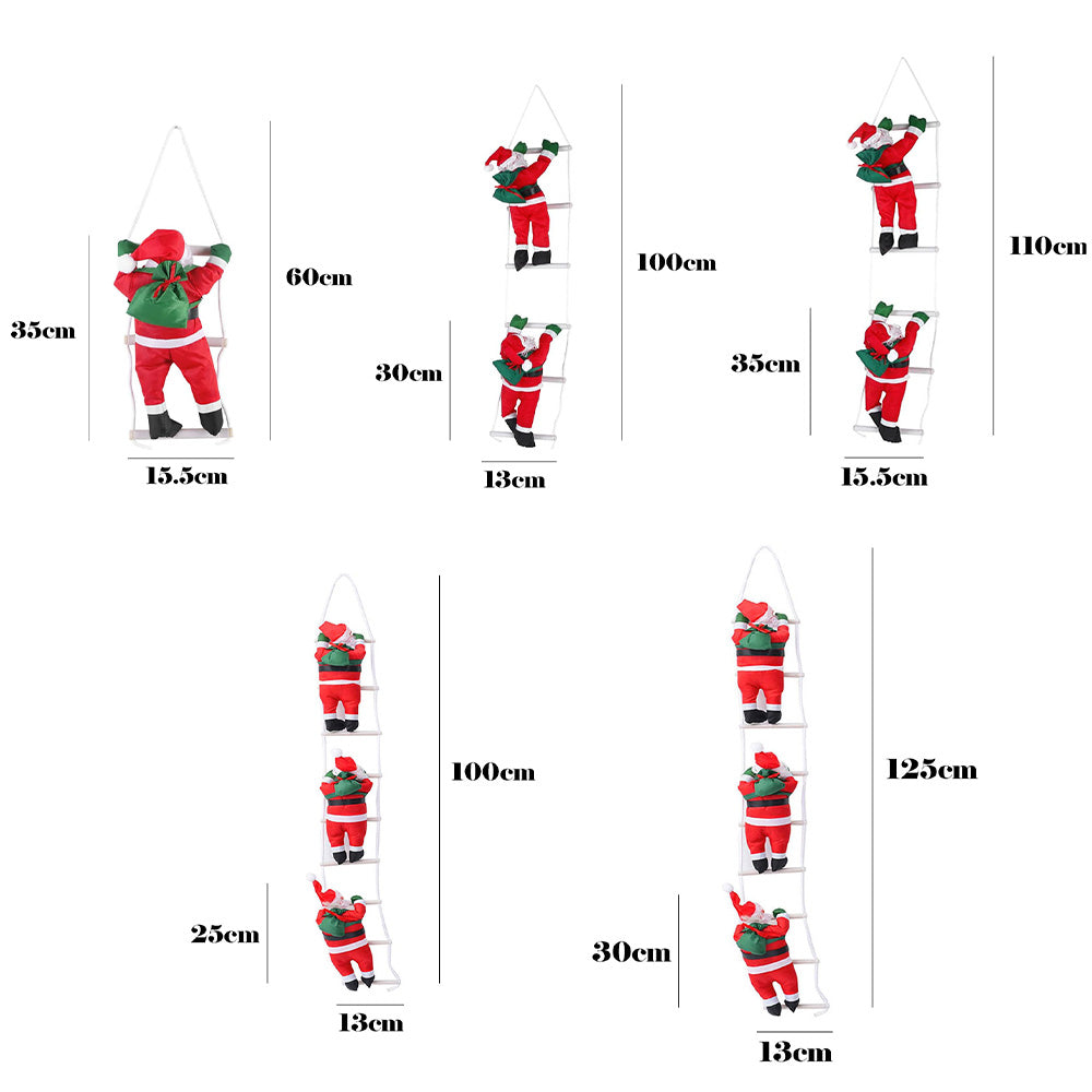 AYA MARKT Papá Noel Escalador, Santa Claus Colgante de Navidad de Papá Noel, Muñeco Colgante, Escalera, Cuerda, Escalada, Árbol de Navidad, Decoración Colgante para árbol de Navidad, Decoración Navidad Interior y Exterior, Adorno Colgante de Ventana