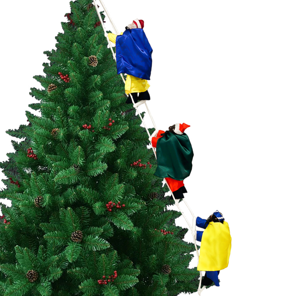 AYA MARKT Reyes Escalando Escalera de Escalada para Papá Noel Santa Claus Escalera de Escalada Muñeca Escalera de Reyes Magos Christmas Climbing Santa Decoración de Adornos de Interior/Exterior