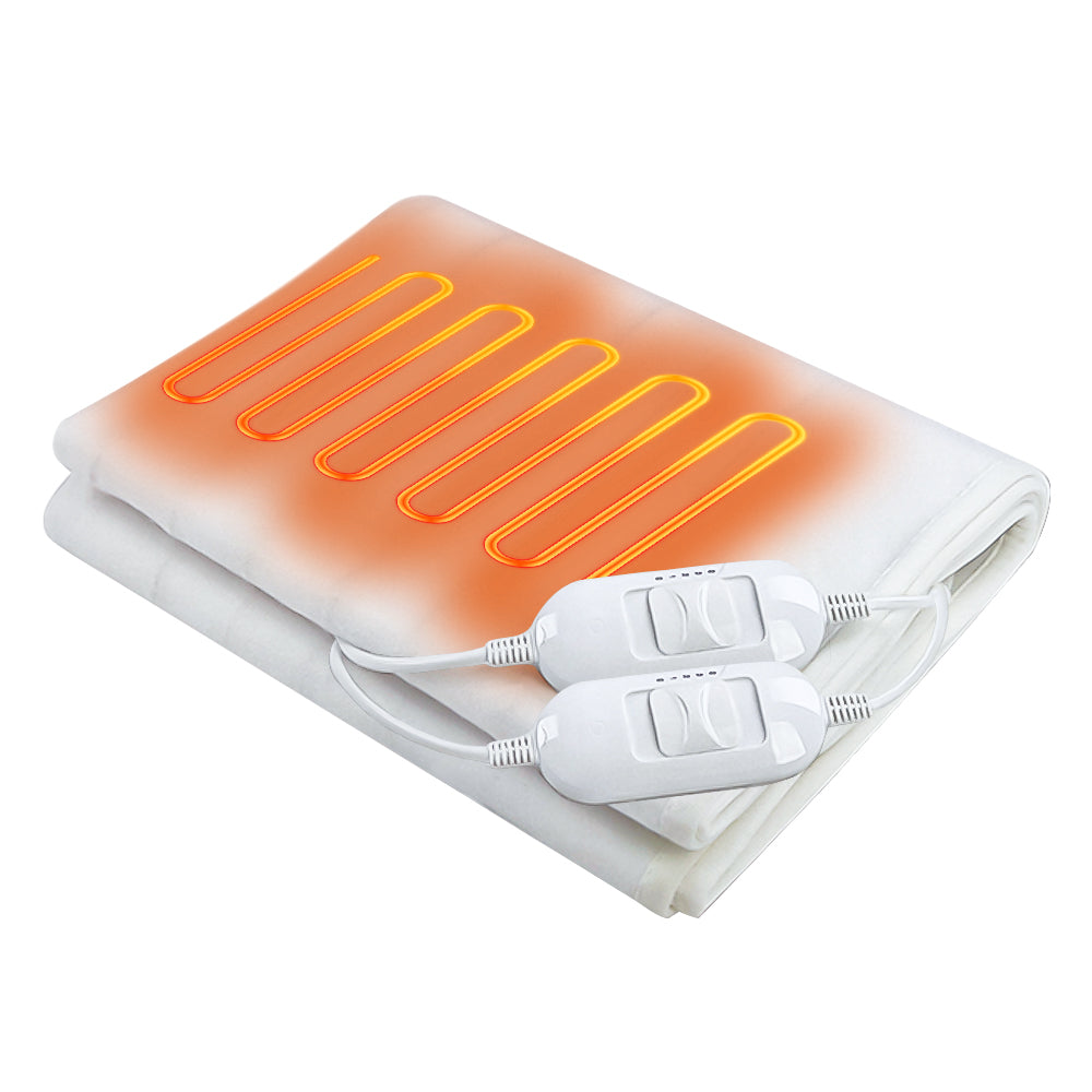 AYA MARKT Calientacama Eléctrica, 150 x 80 cm, desconexión automática, protección contra sobrecalentamiento, 3 ajustes de temperatura, Calefacción bajo la cama, lavable adecuado para todos los colchones estándar