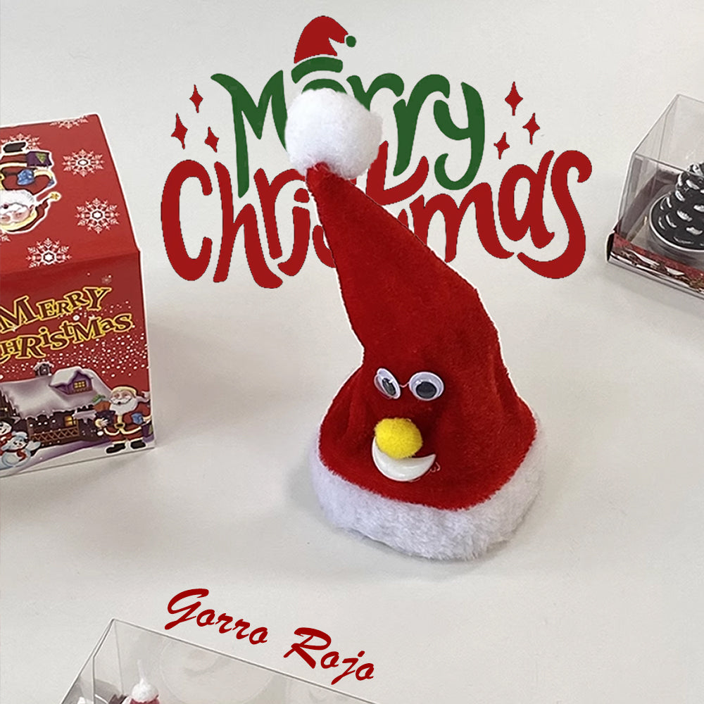 AYA MARKT Gorro de Navidad Bailarín, Gorro de Papá Noel Bailando con Música, Árbol de Navidad con Movimiento Divertido, Gorra Musical de Navidad Roja y Blanca, Gorro de Decoración de Navidad,para Regalos, Adorno de Casa,