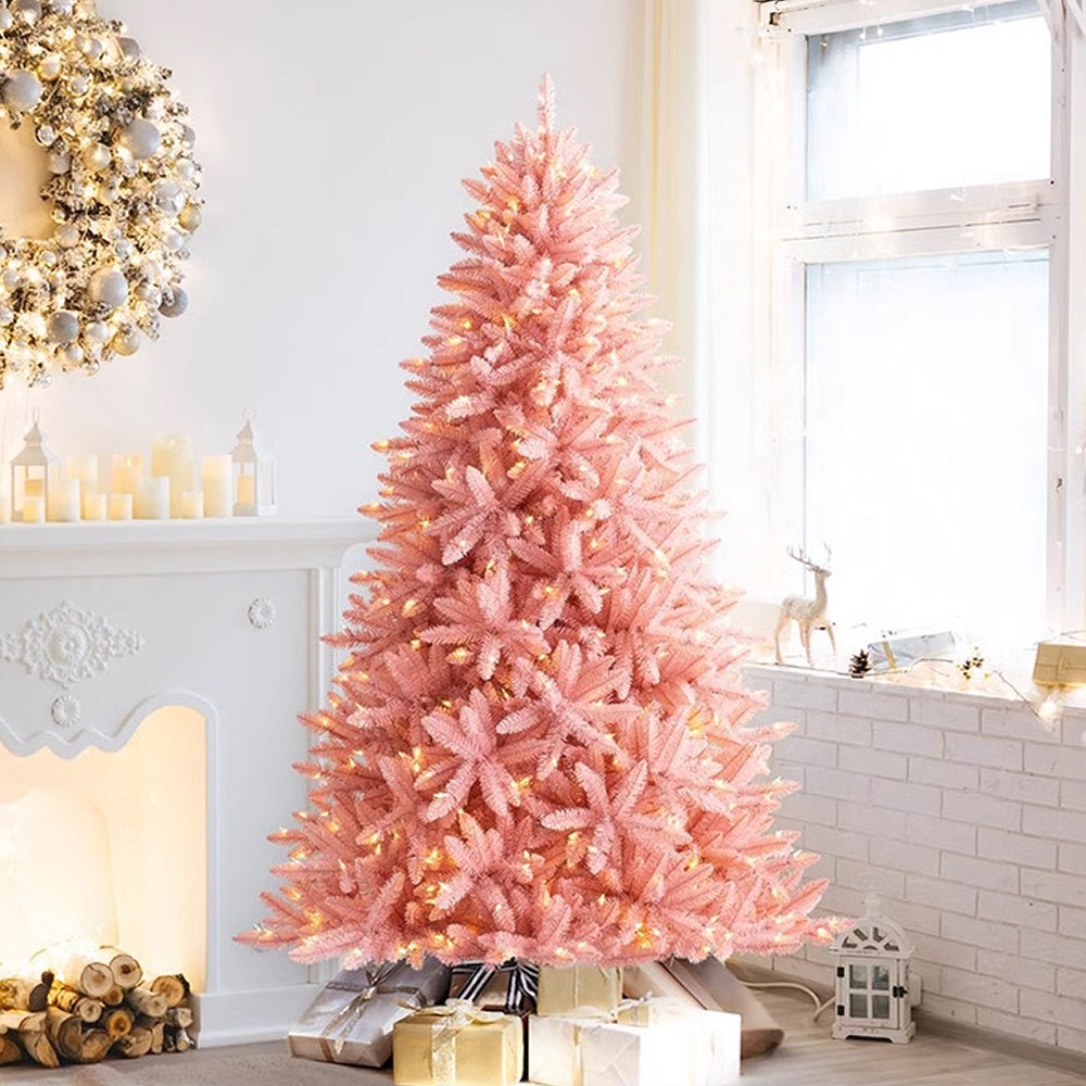 AYA MARKT Árbol de Navidad Rosa, Artificial Abeto, Hoja Espumillón Rosa, Árbol de Navidad 60-180cm, Árbol de Navidad Rosa, Árbol de Navidad Plegable,Montaje Fácil