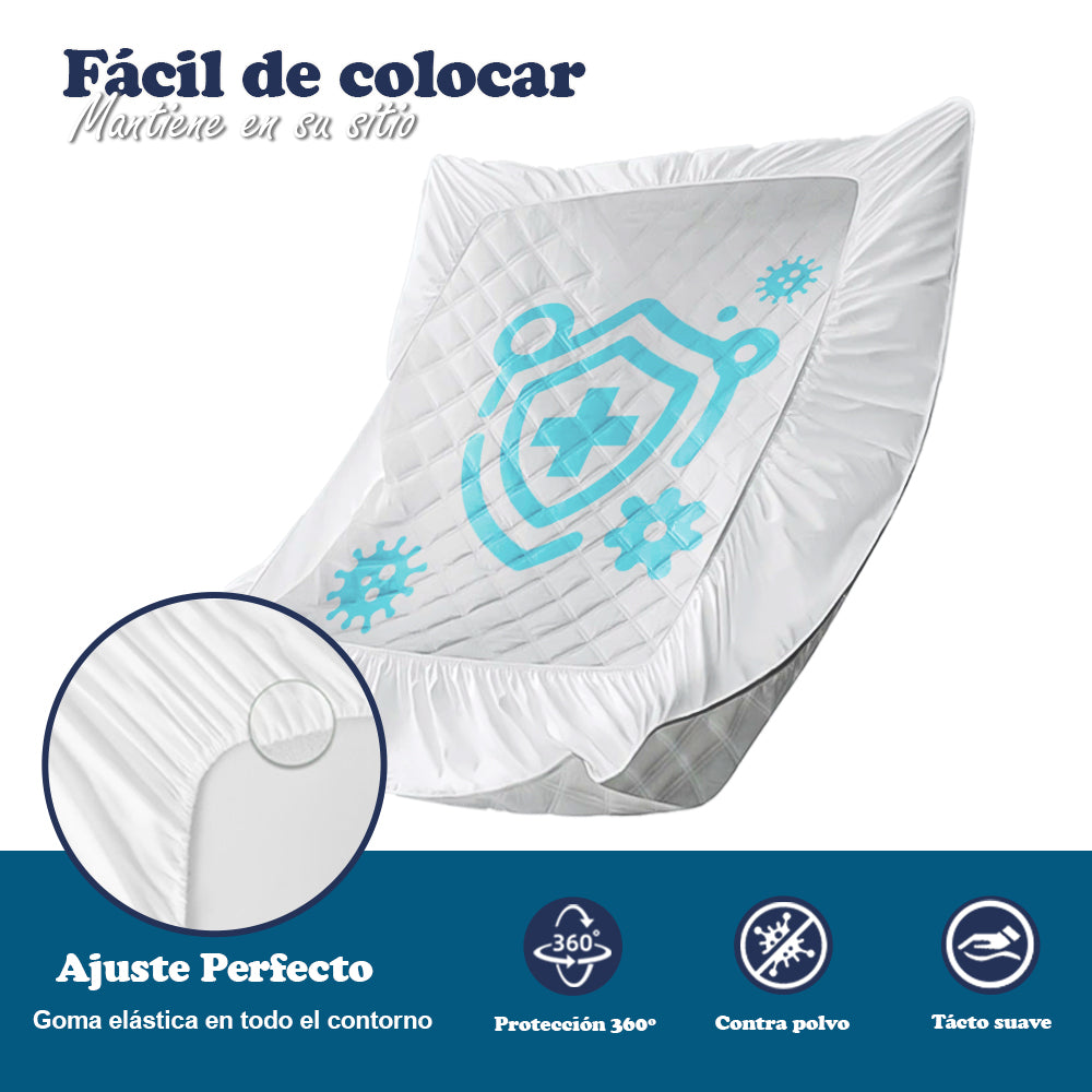 AYA MARKT Protector de colchón Acolchado Impermeable, Protector de Colchón Transpirable, Funda de Colchón Blanco, Elástico en todo el Contorno, Microfibra, Incluye Bolsa de Almacenaje