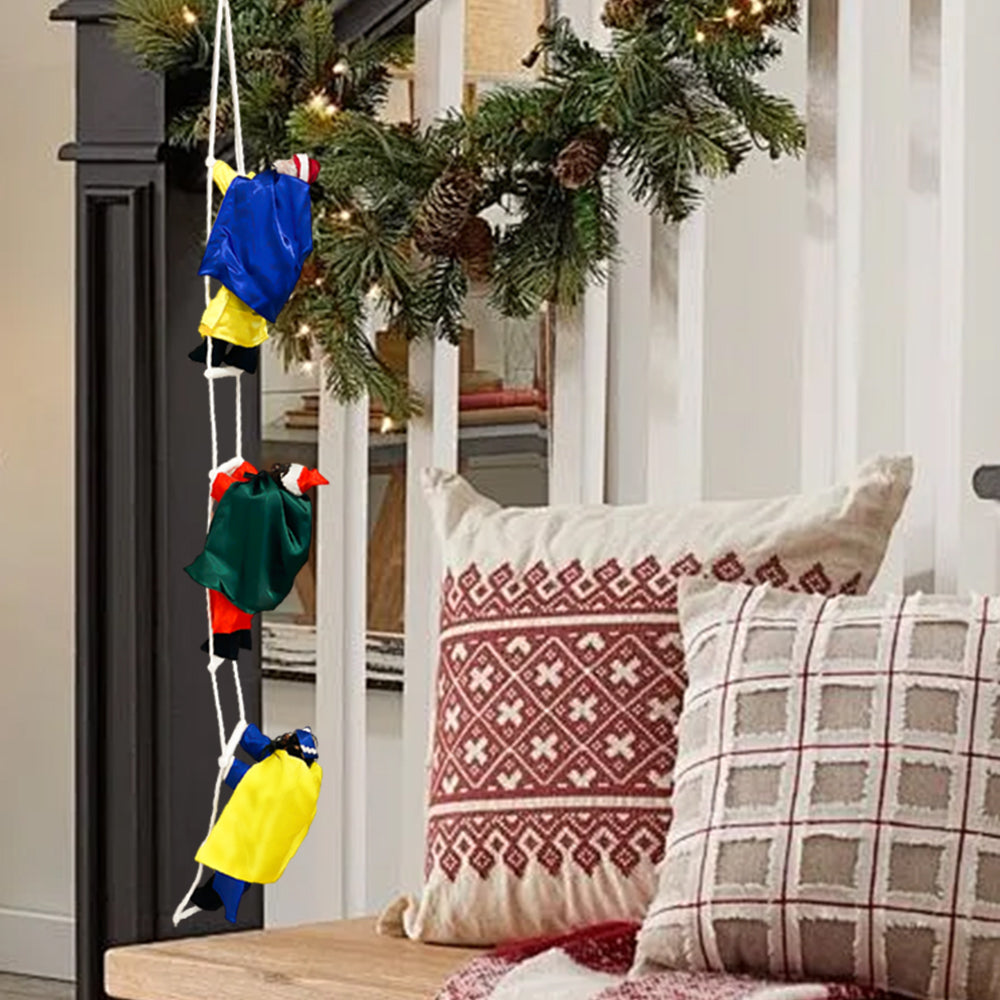 AYA MARKT Reyes Escalando Escalera de Escalada para Papá Noel Santa Claus Escalera de Escalada Muñeca Escalera de Reyes Magos Christmas Climbing Santa Decoración de Adornos de Interior/Exterior