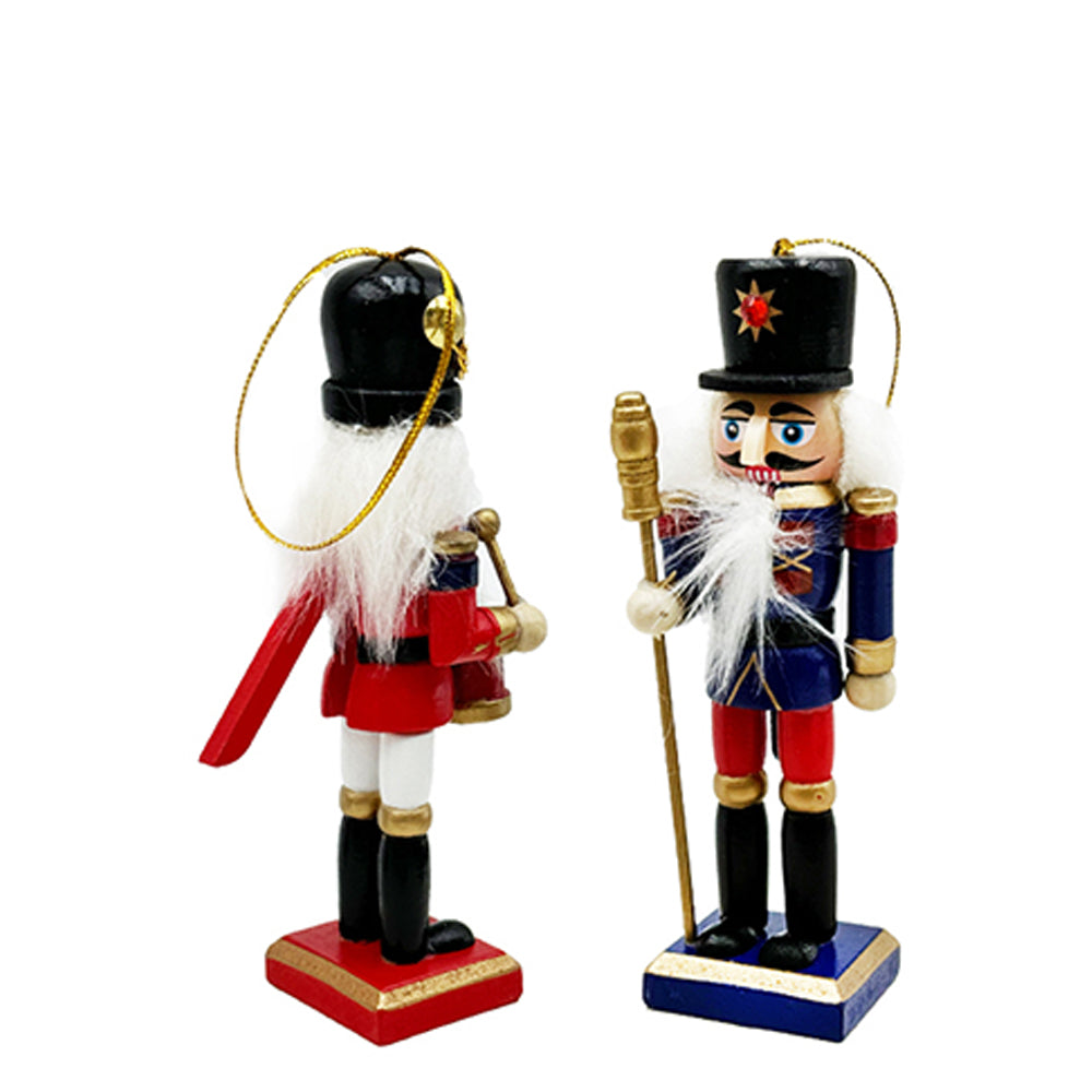 AYA MARKT 4 Piezas Navidad De madera Cascanueces,12.5 cm Soldado Cascanueces Marioneta,Figuras de madera del Rey Cascanueces Adornos para la Decoración Tradicional del Árbol de Navidad, Decoración para fiestas