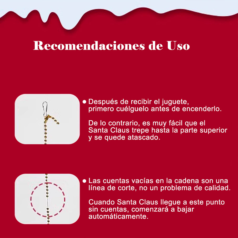 AYA MARKT Christmas Climbing Santa con Música, Papá Noel Escalando Cuerda, Decoración de Adornos Colgantes de Interior/Exterior,Muñeca Escalera de Santa Claus,Adorno de Casa, Decoración de Navidad