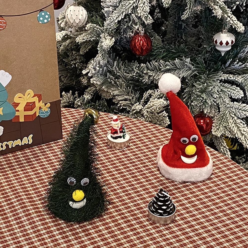 AYA MARKT Gorro de Navidad Bailarín, Gorro de Papá Noel Bailando con Música, Árbol de Navidad con Movimiento Divertido, Gorra Musical de Navidad Roja y Blanca, Gorro de Decoración de Navidad,para Regalos, Adorno de Casa,