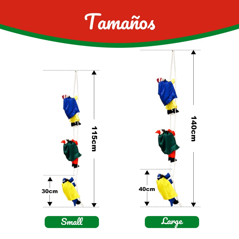 AYA MARKT Reyes Escalando Escalera de Escalada para Papá Noel Santa Claus Escalera de Escalada Muñeca Escalera de Reyes Magos Christmas Climbing Santa Decoración de Adornos de Interior/Exterior