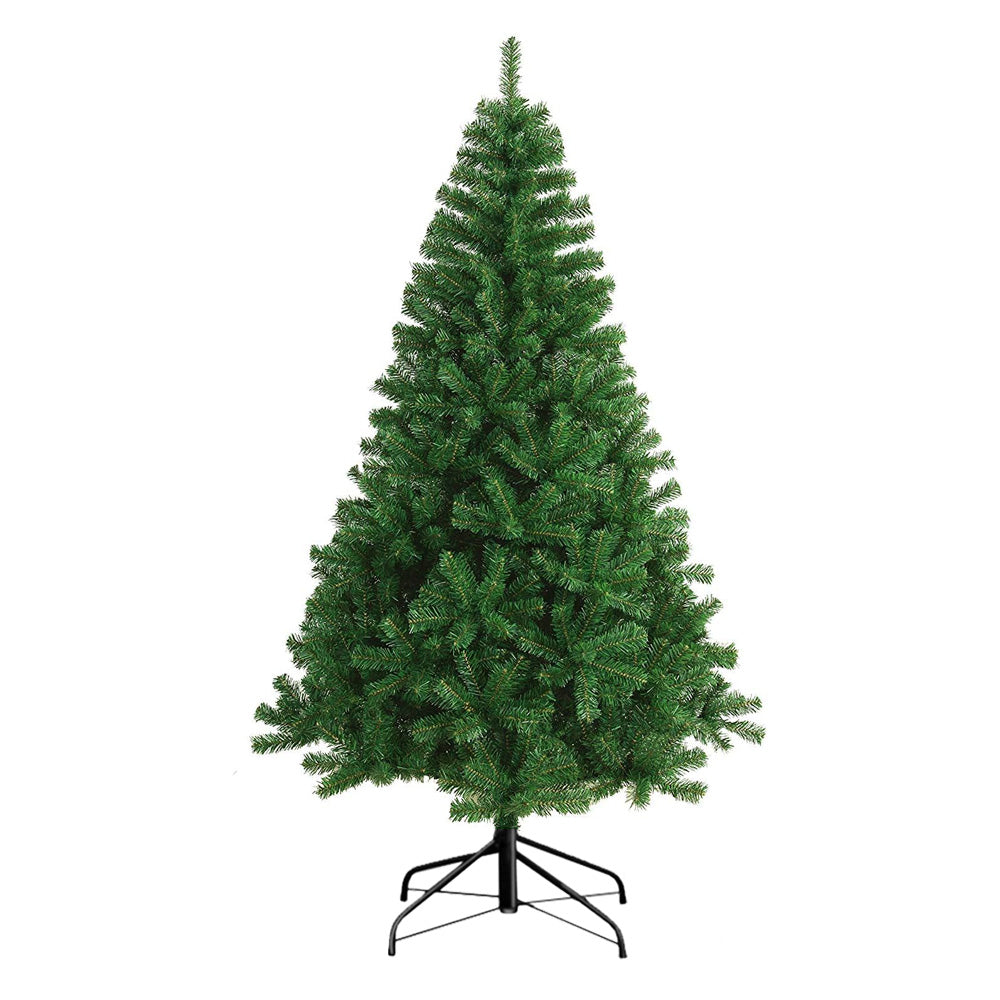 Árbol de Navidad Artificial 60-210cm, Abeto de Hoja Espumillón, Fácil de Montar Arboles Con Soporte Metálico