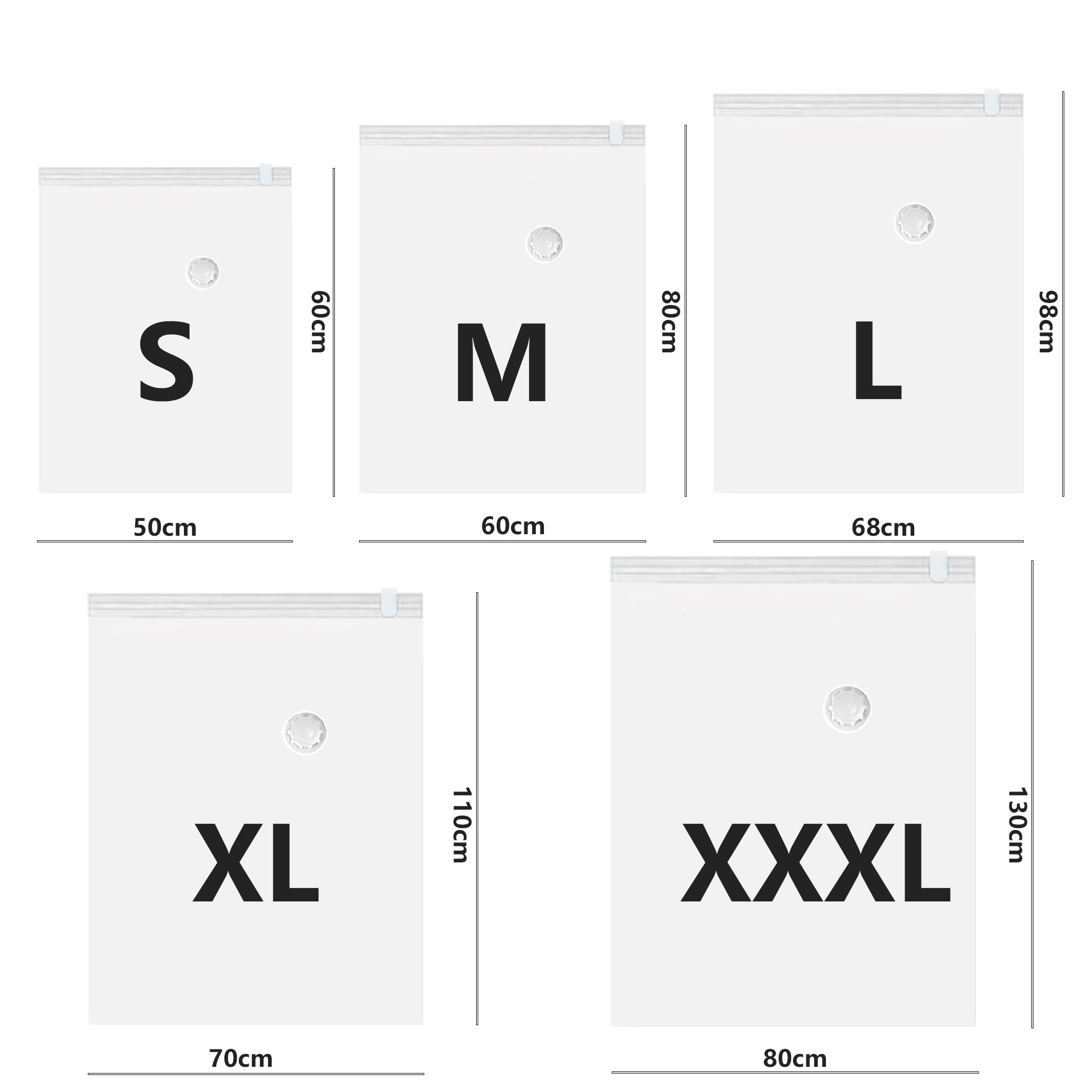 AYA MARKT PACK  de 6 Bolsas de Vacío para Almacenamiento, incluyen Boca para Aspirador, con Doble Cremallera, Bolsas Vacío Ropa Aspiradora Ahorro de Espacio Para Guardar Ropa, Edredones, Almohadas, MantasTransparente.Con regalo exclusivo -Bomba Manual