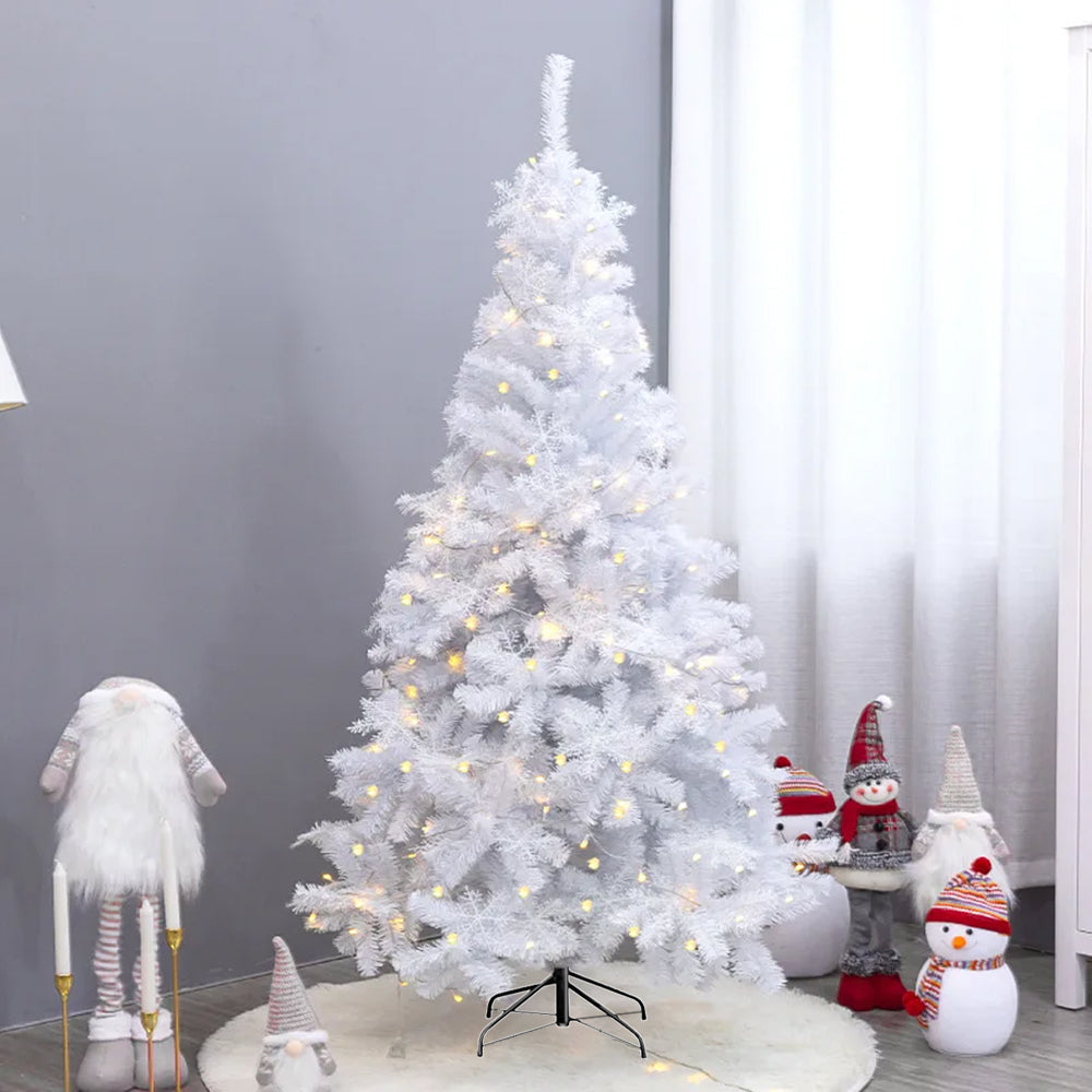 AYA MARKT Árbol de Navidad Blanco, Artificial Abeto, Hoja Espumillón Rosa, Árbol de Navidad 60-180cm, Árbol de Navidad Rosa, Árbol de Navidad Plegable,Montaje Fácil (Copia)