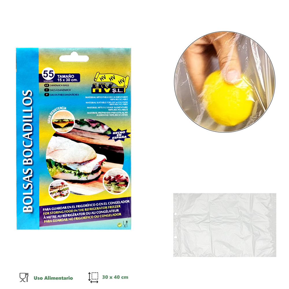 BOLSAS BOCADILLO 15X30