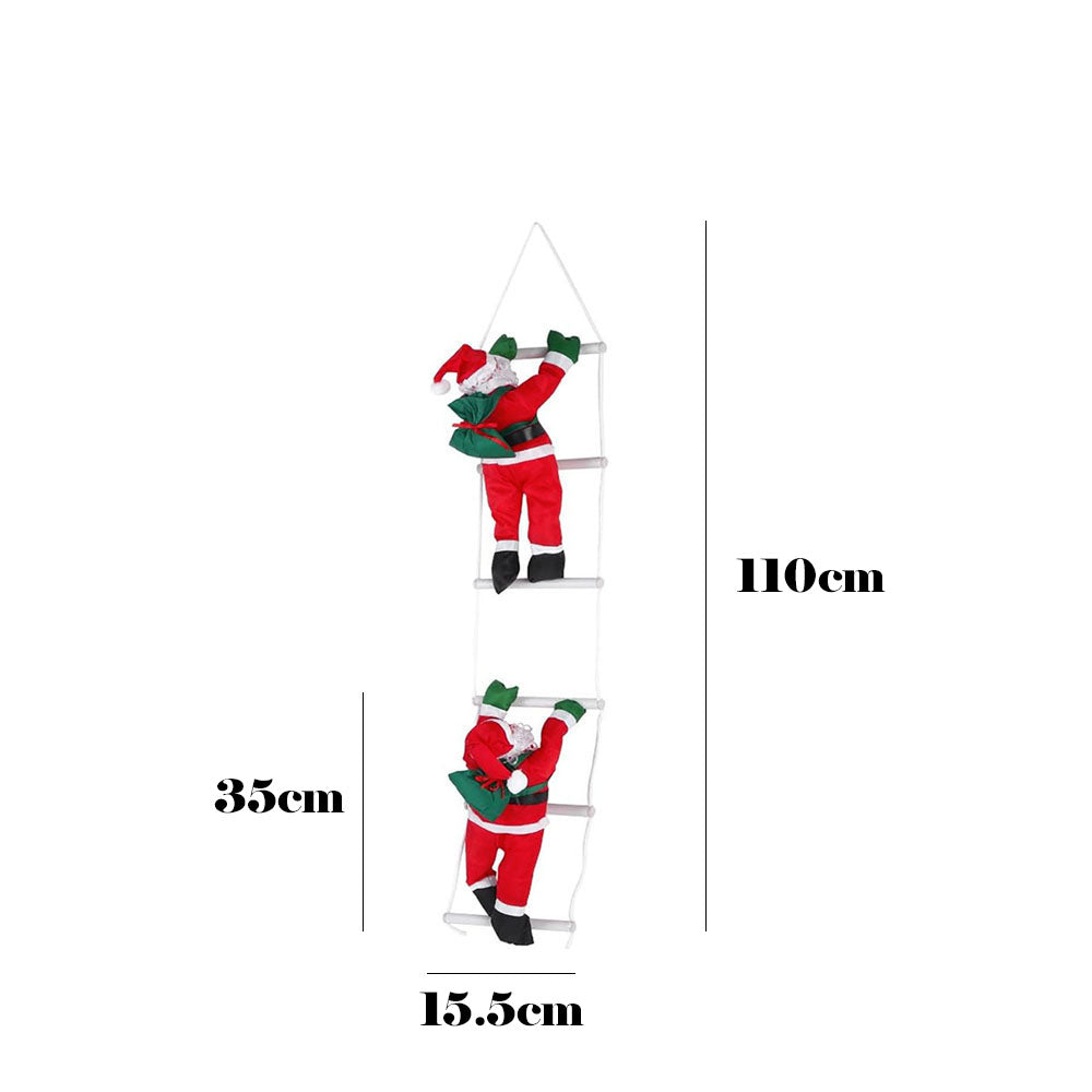 AYA MARKT Papá Noel Escalador, Santa Claus Colgante de Navidad de Papá Noel, Muñeco Colgante, Escalera, Cuerda, Escalada, Árbol de Navidad, Decoración Colgante para árbol de Navidad, Decoración Navidad Interior y Exterior, Adorno Colgante de Ventana