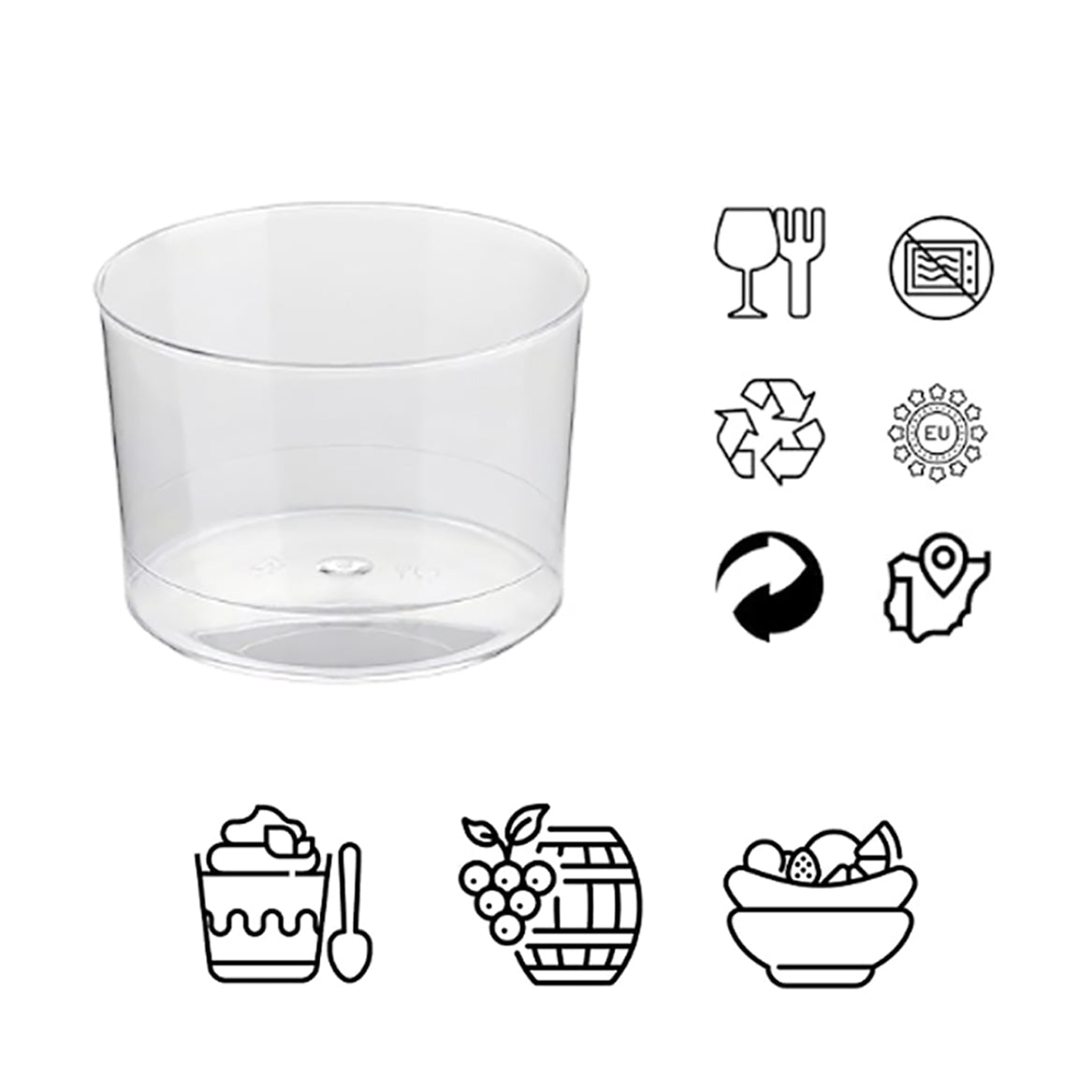 1217R VASO CHIQUITO 210CC 5UDS REUTILIZ.