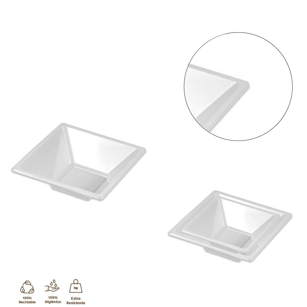 1018R CUENCO CUADR.12X12X5.2CM BLACO REU