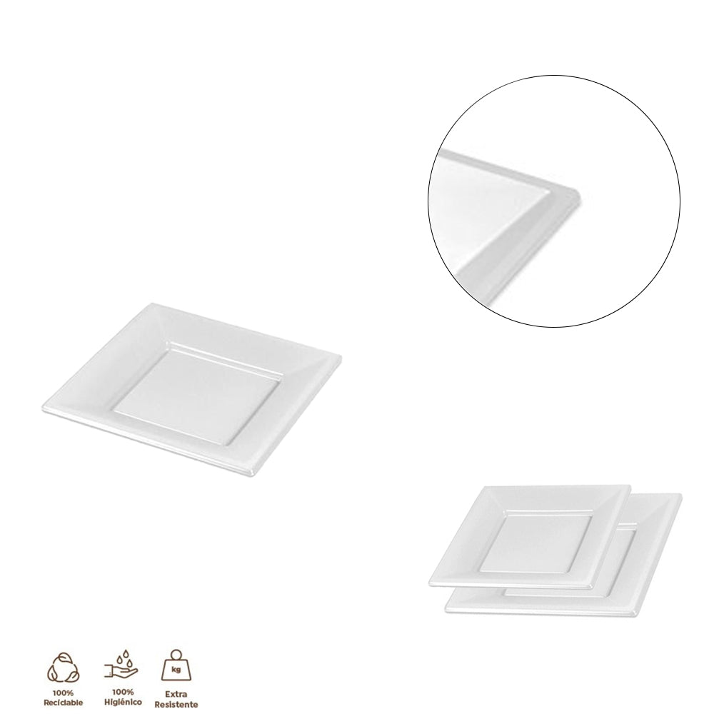 1014R PLATO LLANO CUAD.17X17CM BLANCO RE