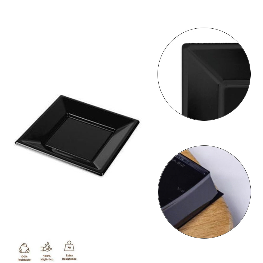 1701R PLATO LLANO23X23CM 5UDS NEGRO REUT