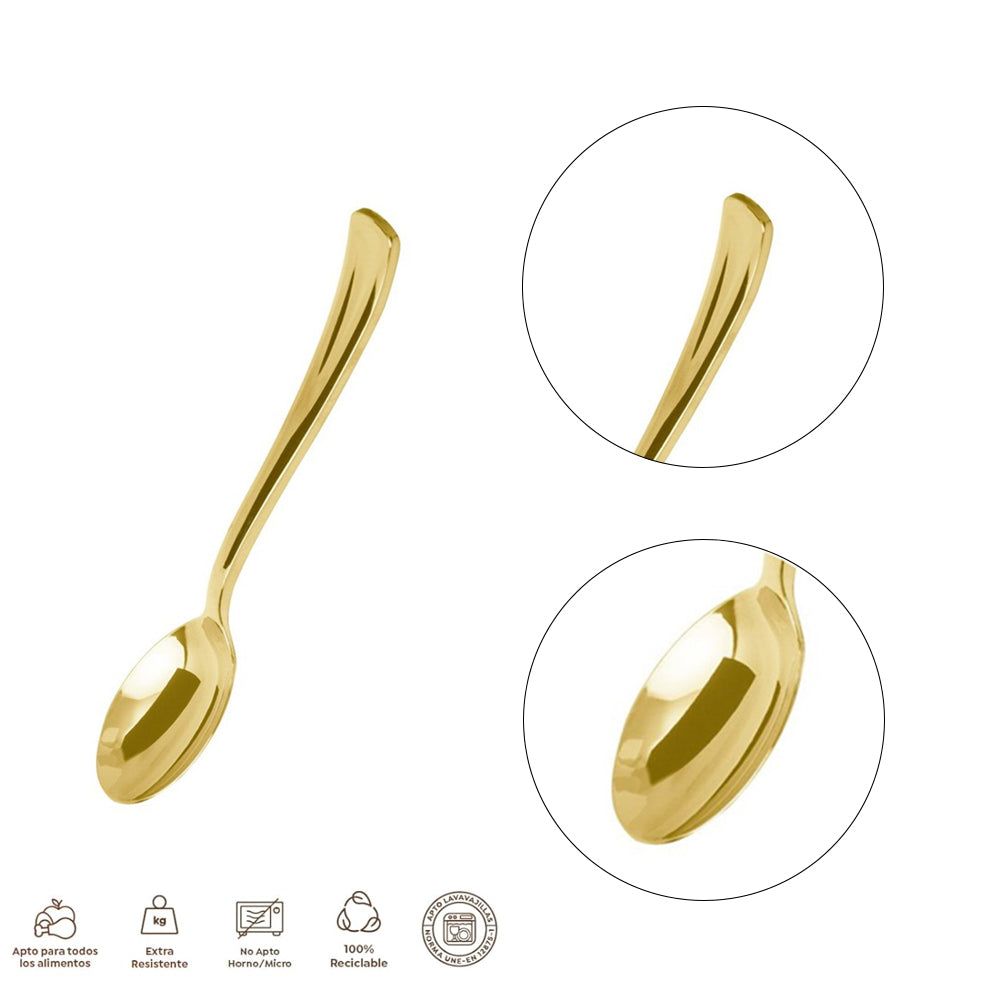 1777R CUCHARITA 13CM 8UDS ORO METAL.REUT