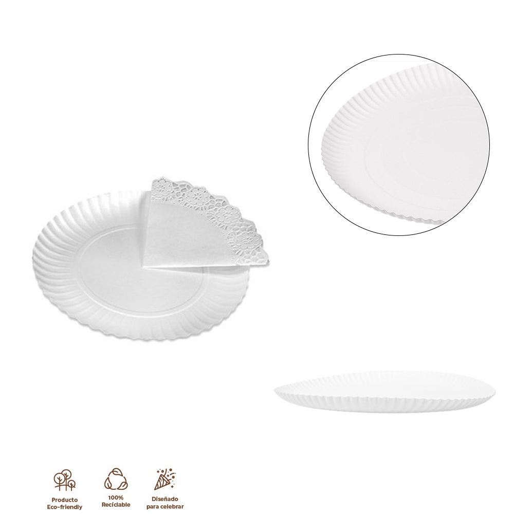 3006 BANDEJA CARTON BLONDA BLANCA 30CM