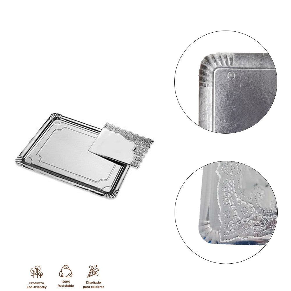 3033 BANDEJA CARTON BLONDA PLATA 25X34CM